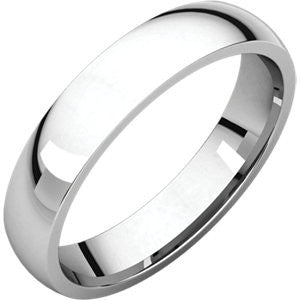 18K White 4mm Light Comfort Fit Band