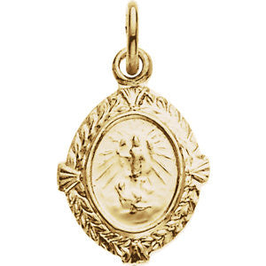 14K Yellow 12x9mm St. Raphael Medal