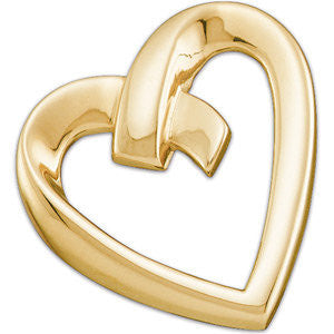 14K Yellow Heart Pendant Slide