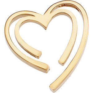 14K Yellow Double Heart Pendant