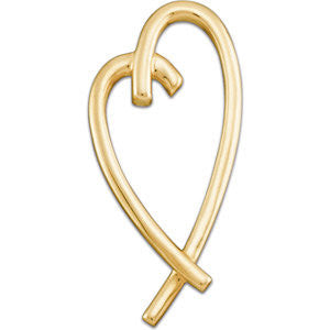 14K Yellow Heart Pendant Slide