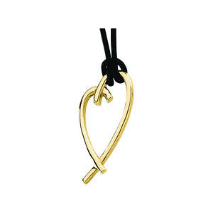 Heart Pendant on an 18" Black Leather Cord