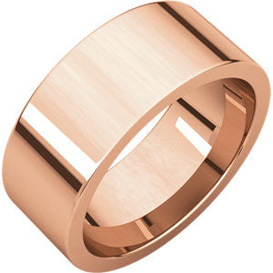 14K Rose 8mm Flat Comfort Fit Band