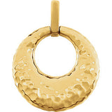 14K Yellow Hammered Circle Pendant