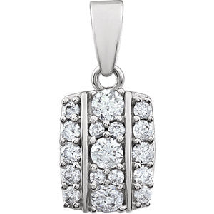 14K White 1-3 CTW Diamond Pendant