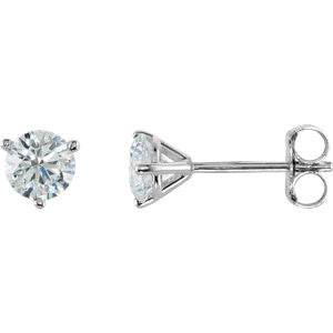 14K White 3-4 CTW Diamond Stud Earrings