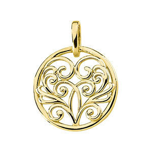 14K Yellow Circular Filigree Pendant