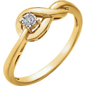 14K White .04 CTW Diamond Ring