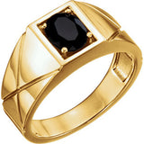 14K White Onyx Men's Ring