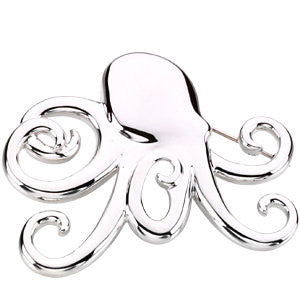 14K Yellow Octopus Brooch