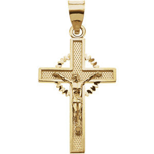 14K Yellow 39x25mm Crucifix Pendant