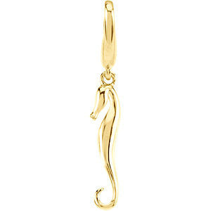 14K Yellow Sea Horse Dangle-Left