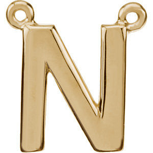 14K Yellow Letter "A" Block Initial Necklace Center