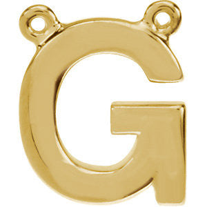 14K Yellow Letter "G" Block Initial Necklace Center