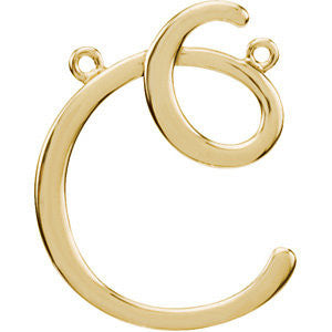 14K Yellow "C" Script Initial