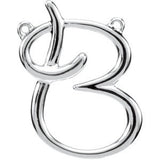 14K White "D" Script Initial