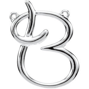 14K White "B" Script Initial