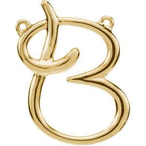 14K Yellow "B" Script Initial