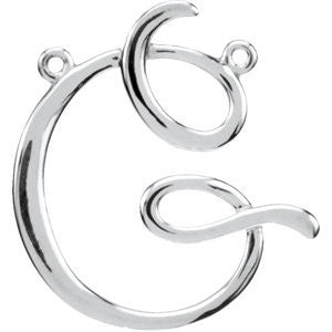 Sterling Silver "G" Script Initial