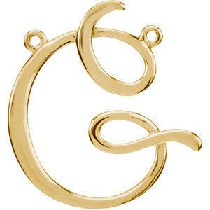 14K Yellow "G" Script Initial