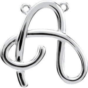 14K White "A" Script Initial