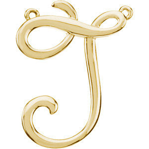 14K Yellow "J" Script Initial