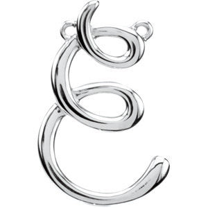 14K White "E" Script Initial