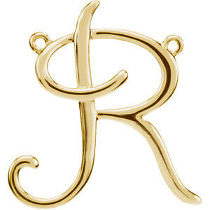 14K Yellow "R" Script Initial