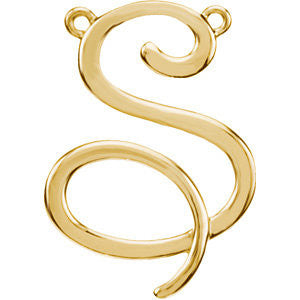 14K Yellow "S" Script Initial