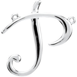 Sterling Silver "P" Script Initial