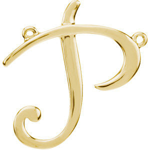 14K Yellow "P" Script Initial