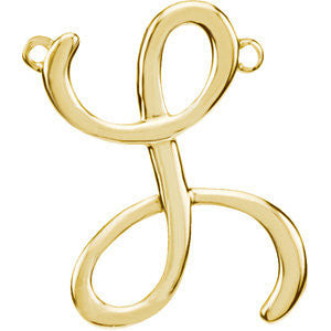 14K Yellow "L" Script Initial