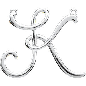 14K White "K" Script Initial