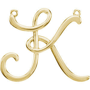 14K Yellow "K" Script Initial