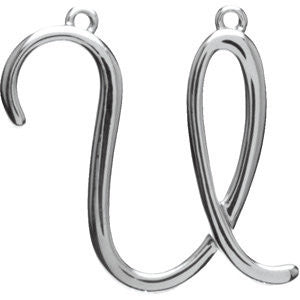 Sterling Silver "U" Script Initial