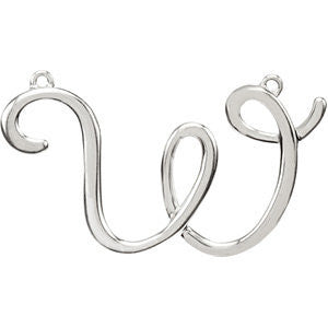 14K White "W" Script Initial