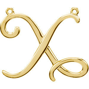 14K Yellow "X" Script Initial