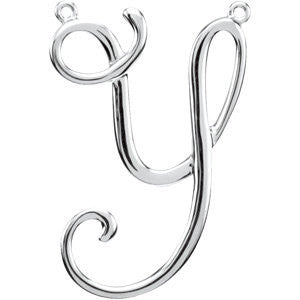 Sterling Silver "Y" Script Initial