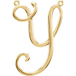 14K Yellow "Y" Script Initial