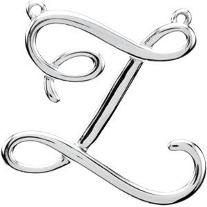 14K White "Z" Script Initial