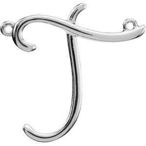 Sterling Silver "T" Script Initial