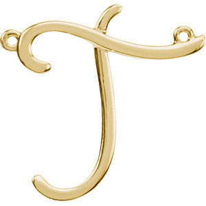 14K Yellow "T" Script Initial