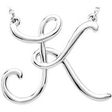 14K Yellow "A" Script Initial 16" Necklace