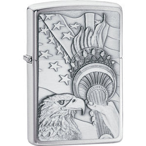 Something Patriotic Emblem Brushed Chrome Lighter