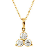 14K White 1/3 CTW Diamond Three-Stone Necklace