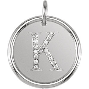 Sterling Silver .08 CTW Diamond Initial "K" Pendant