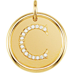 Vermeil .08 CTW Diamond Initial "C" Pendant