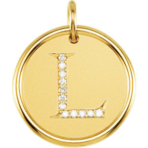 Vermeil .06 CTW Diamond Initial "L" Pendant