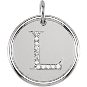 Sterling Silver .06 CTW Diamond Initial "L" Pendant