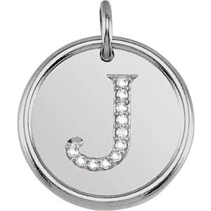 Sterling Silver .05 CTW Diamond Initial "J" Pendant